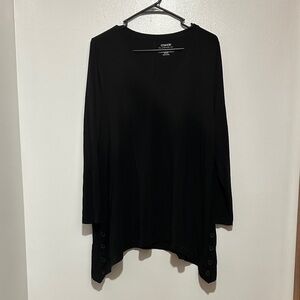 CHICO’S Black Tunic with Button Accents